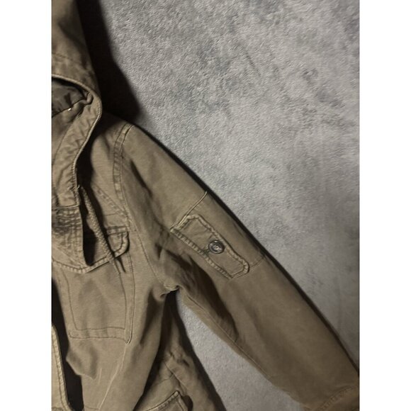 Levi Strauss Co Jacket Womens XS Military Green Canvas Work Core Quilted Hooded - Picture 4 of 9